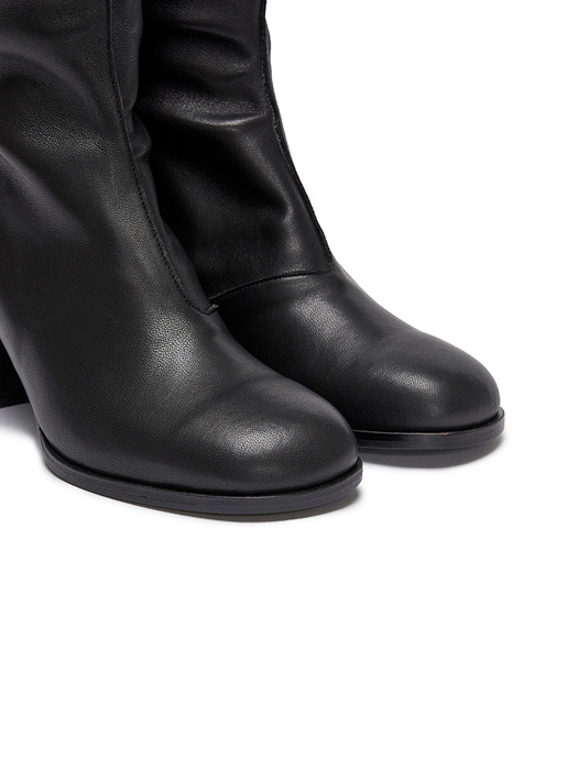 VENDA Paneled Leather Boots - Black