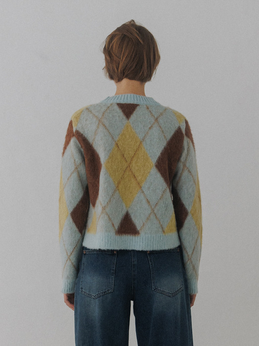 argyle soft wool knit