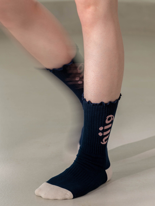 [no.533] navy frill socks