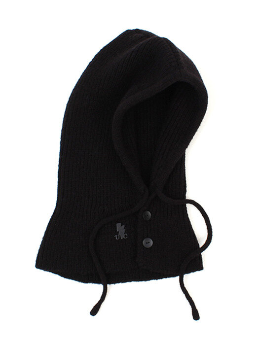 Wool Knit Black Open Balaclava 바라클라바