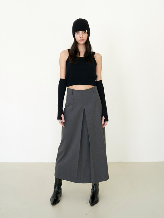 High-Rise Maxi Skirt Charcoal