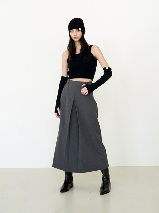 High-Rise Maxi Skirt Charcoal