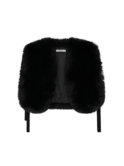 Melita Crop Fur Vest_Black