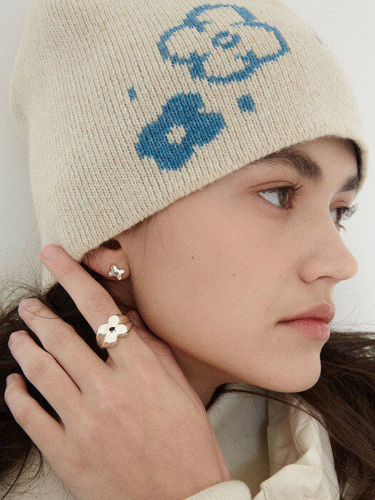 Flower Beanie - Beige