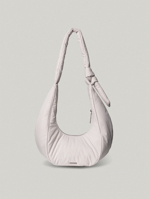 PADDED OVAL BAG [LIGHT GRAY - COTTON]