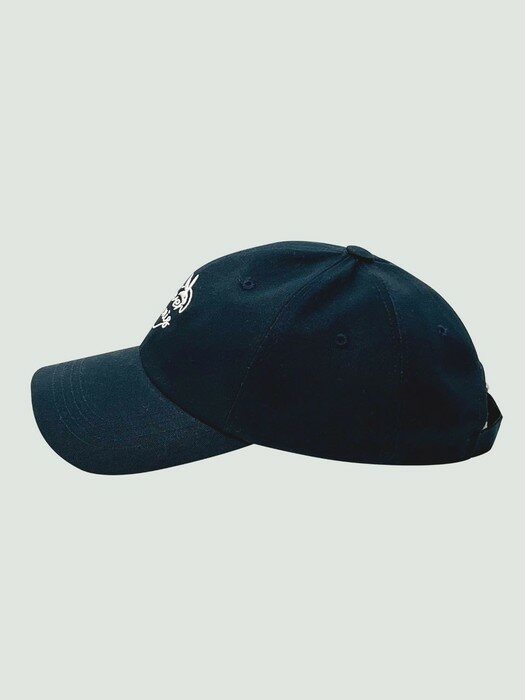 Heart Clever Embroidered Ball Cap_Navy
