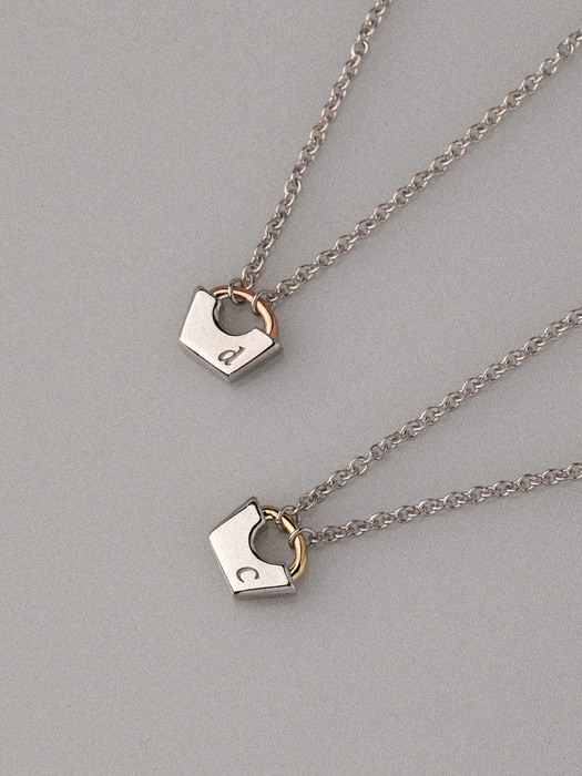 [14K+SV] Lock Initial Necklace