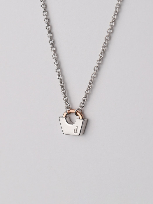[14K+SV] Lock Initial Necklace