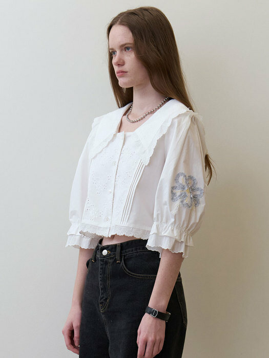 23 Summer_ Ivory Lace Pintuck Blouse