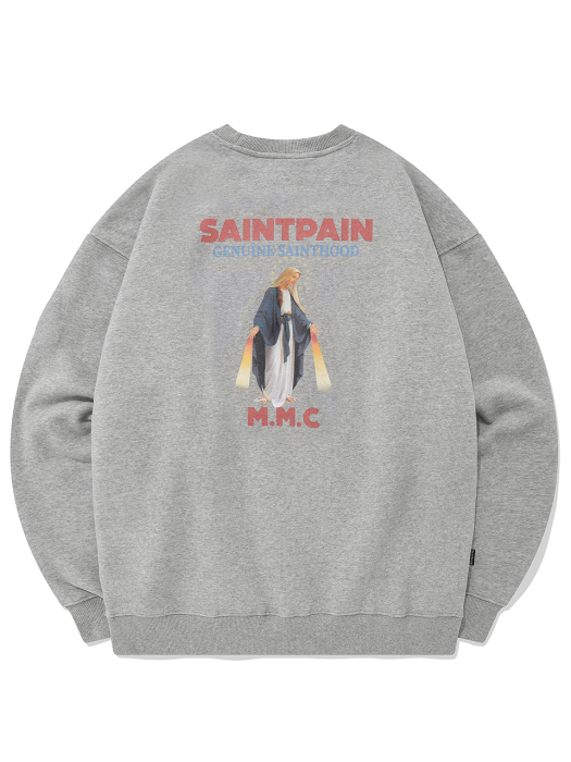 SP GRACE MARY CREW NECK-MELANGE GRAY