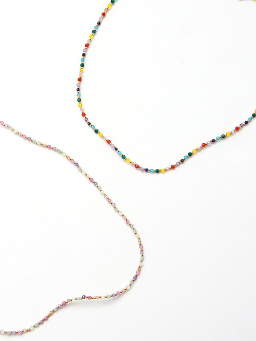 Gemstone color Necklace[2color]