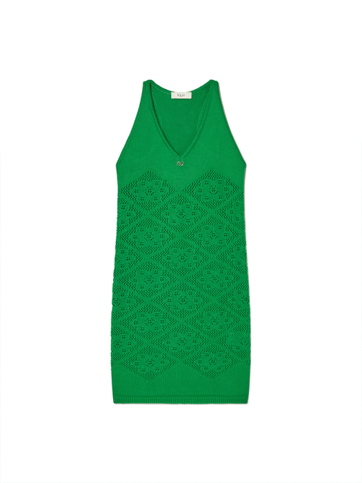 Knit Mini Dress Green