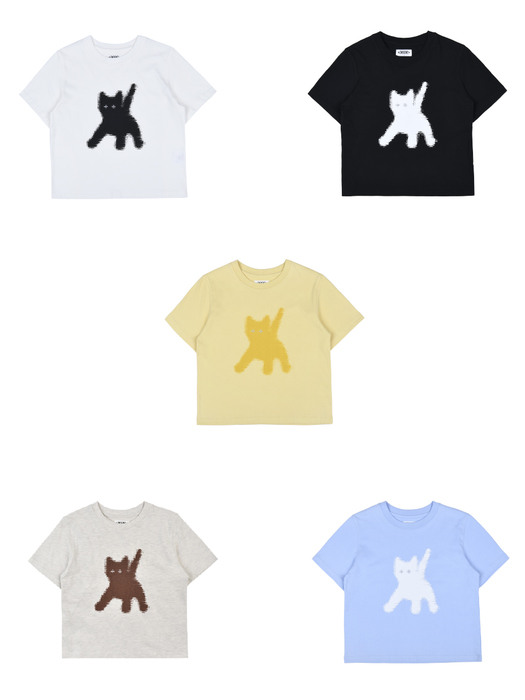 FLASHED CATS EYE CROP T-SHIRTS [5color]