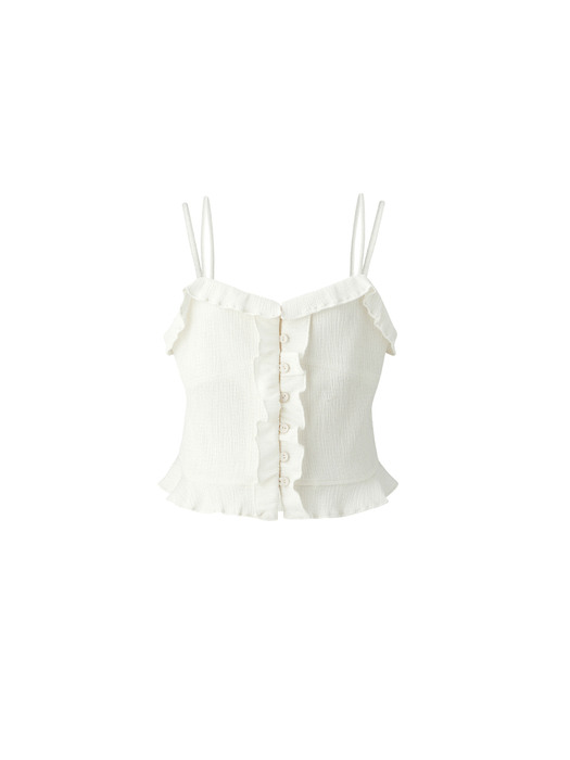 Crinkle hul bustier - Cream