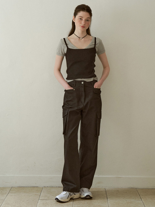 Letter Pocket Cargo Pants (Black)