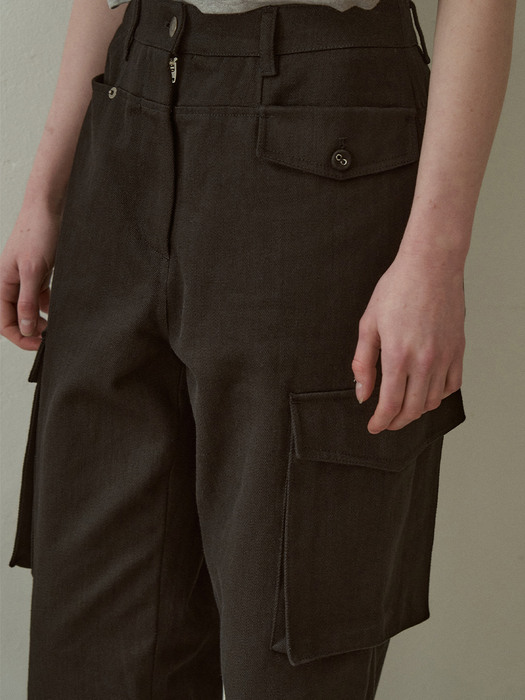 Letter Pocket Cargo Pants (Black)