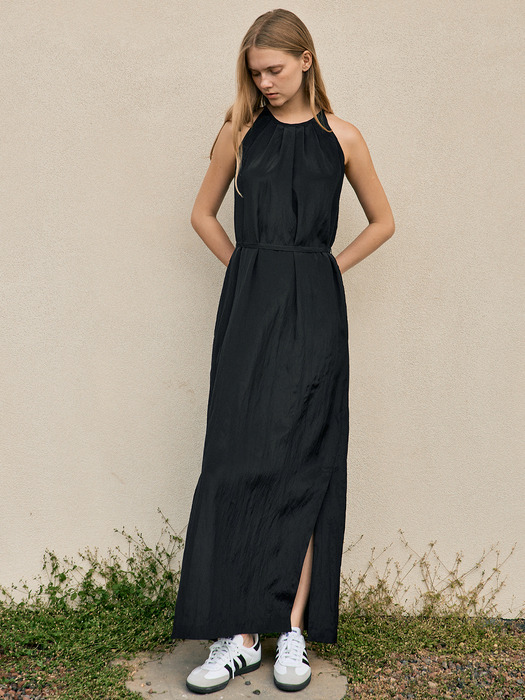 (묶음코드 운영)Halterneck Long Dress_Black