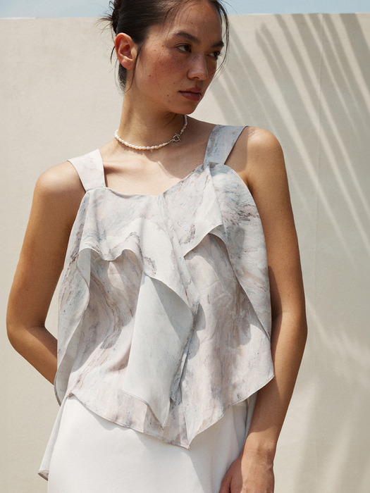 FRILL DETAIL SLEEVELESS TOP