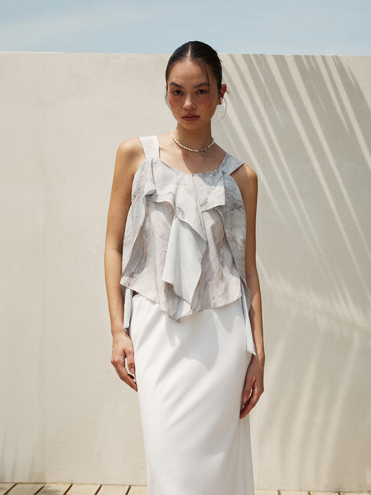 FRILL DETAIL SLEEVELESS TOP