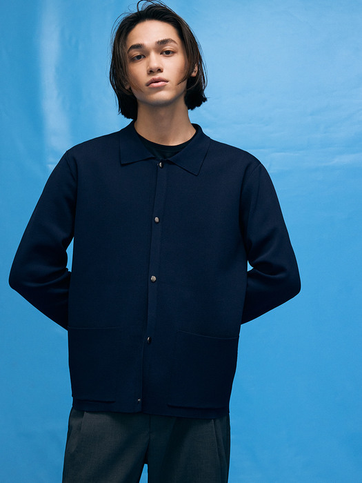 [리퍼브]Shirt Collar Knitted Cardigan