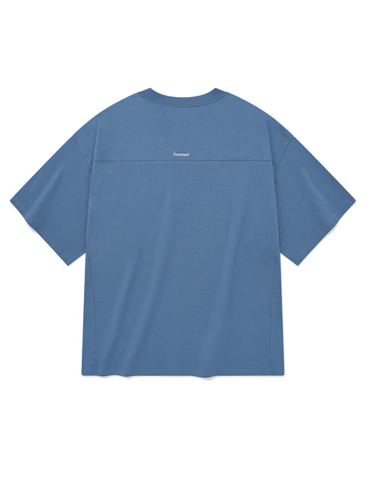 핫썸머 C 로고 티셔츠 더스티 블루