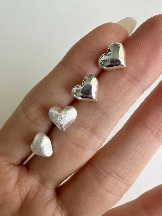 [925silver] Pop heart earring (2type)