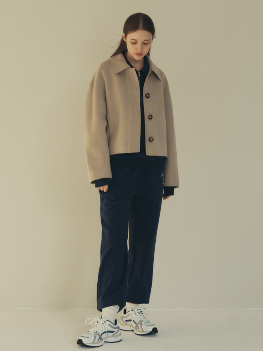 [X MOHAN] Cashmere Blend Short Coat (2 Colors)-