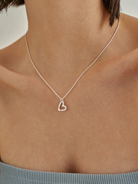 bumpy heart(M) Rope chain necklace