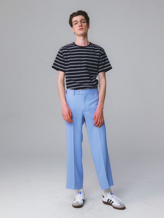 UNISEX, Marine Stripe Ringer T / Marine Navy