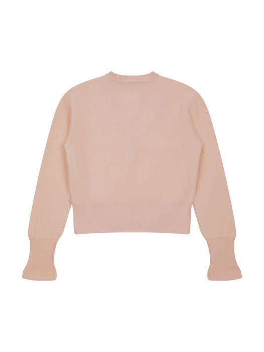 TWO TONE RIBBED CARDIGAN - PINK