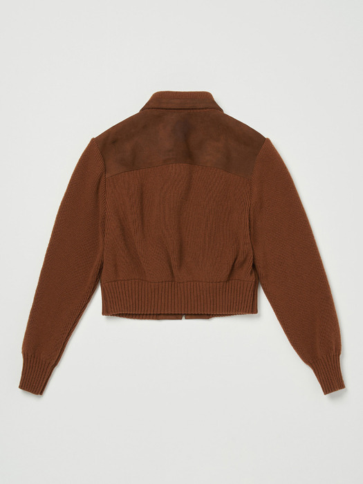 Via Suede knit Blouson (Brown)