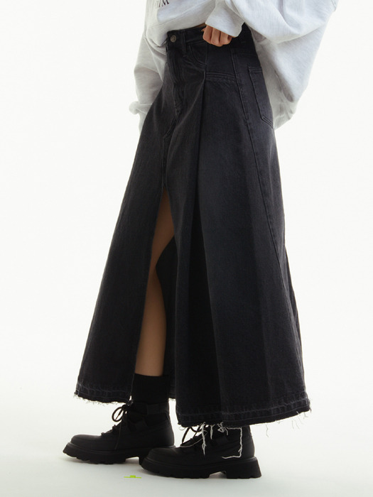 블랙 데님스커트_BLACK DENIM SKIRT