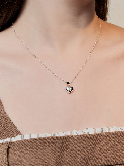 combi heart ball necklace