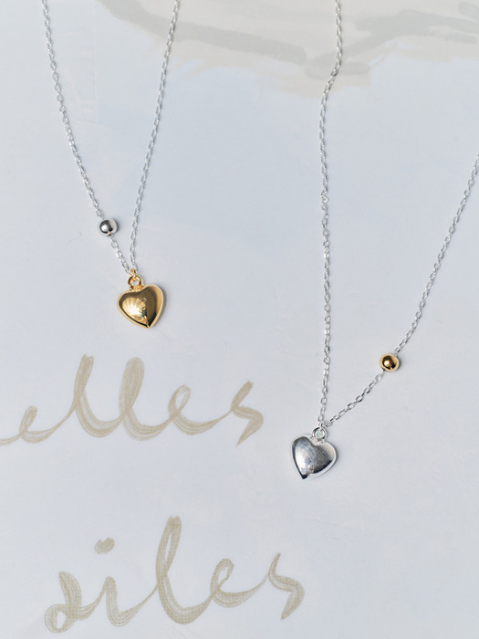 combi heart ball necklace