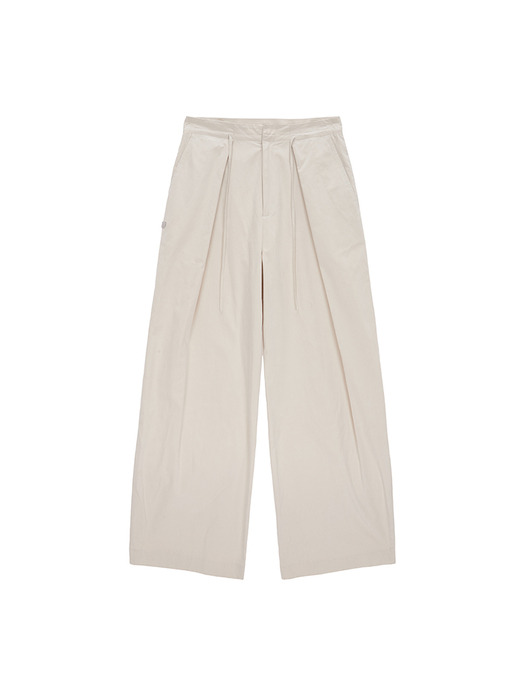 DRAW STRING WIDE PANTS IN IVORY