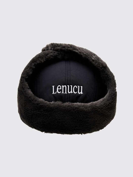 LENUCU 패딩 귀도리 모자 (블랙)