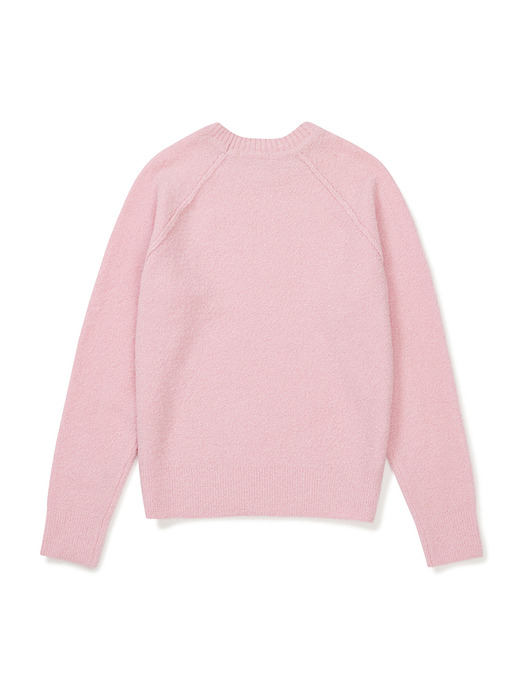 [23FW clove] Boucle Raglan Knit (Pink)