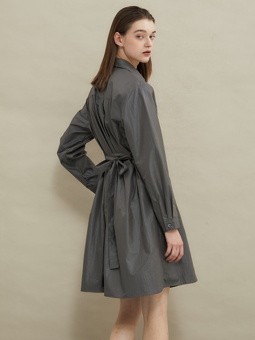 Gloss shirt dress [Gray]