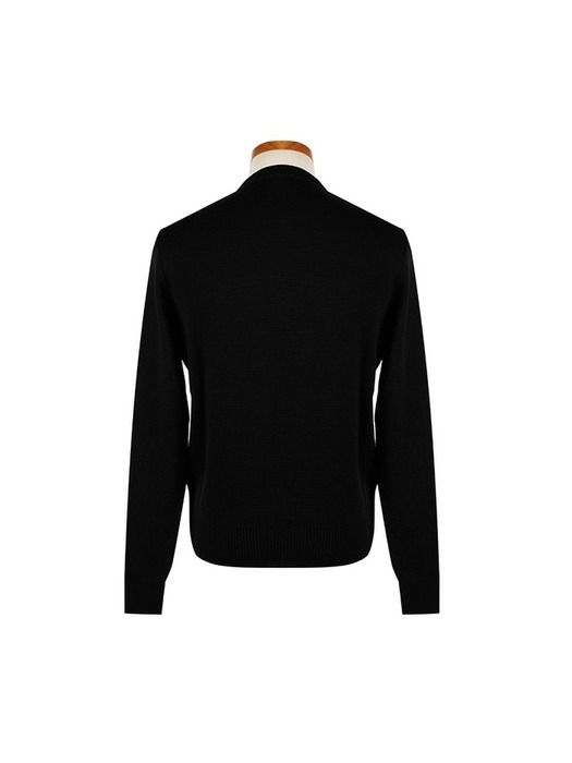 [아미] BFHKS001 001 001 / 남성 레드 스몰 하트 로고 울 블랙 스웨터
