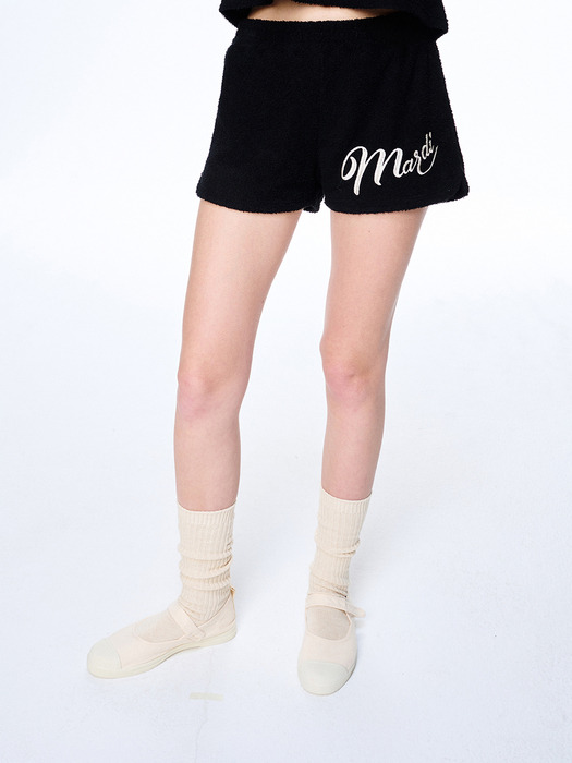 TERRY SHORTS_BLACK CREAM