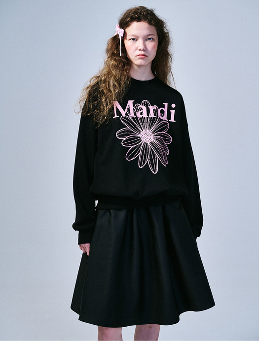 SWEATSHIRT FLOWERMARDI_BLACK PINK