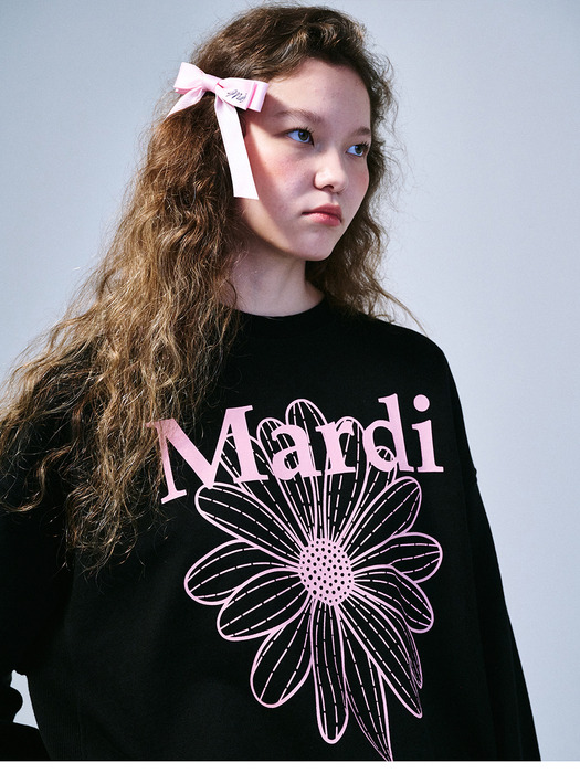 SWEATSHIRT FLOWERMARDI_BLACK PINK