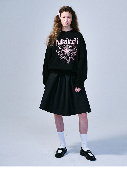 SWEATSHIRT FLOWERMARDI_BLACK PINK