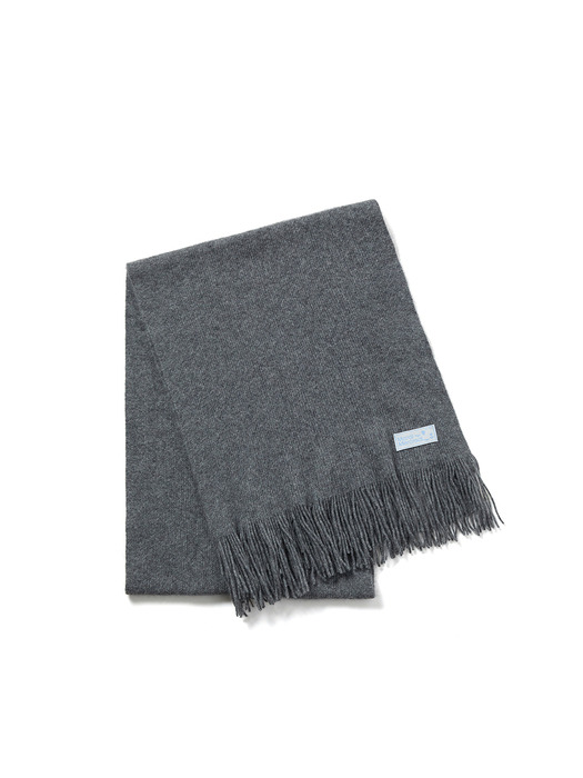 RACCOON BLENDED MUFFLER FRINGE_GREY