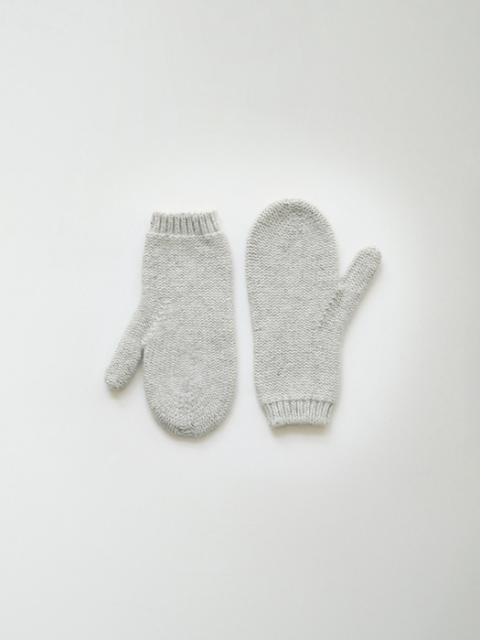 Alpaca knit mittens (Ash gray)