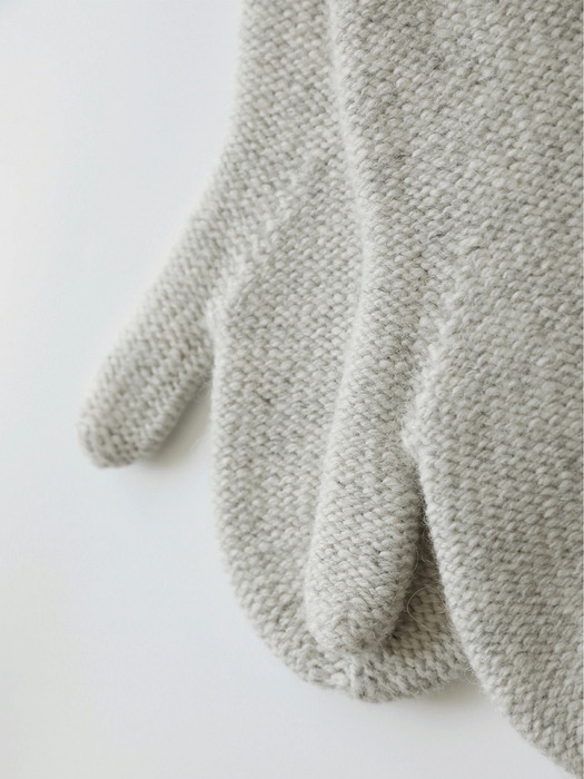 Alpaca knit mittens (Ash gray)