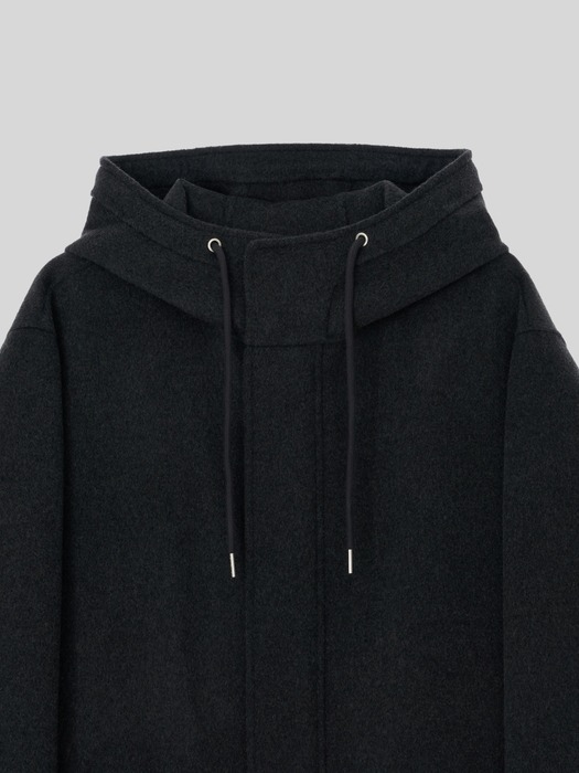 HAND MADE HOODED COAT [CHARCOAL]