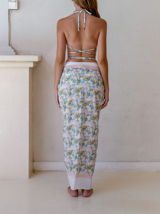 Morgan Floral Bikini + Maxi Sarong SET (3pcs) 2colors