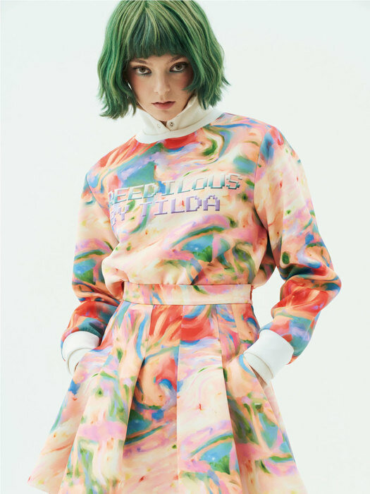  GREEDILOUS By Tilda Liquid Print Sweatshirt