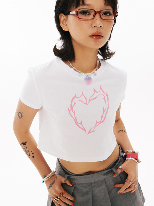BN Heart Crop T-shirt [Pink]
